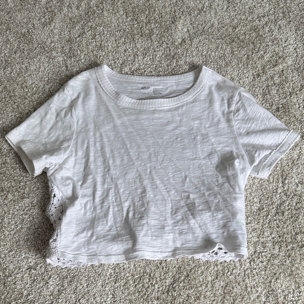 Aerie Open Back White Top